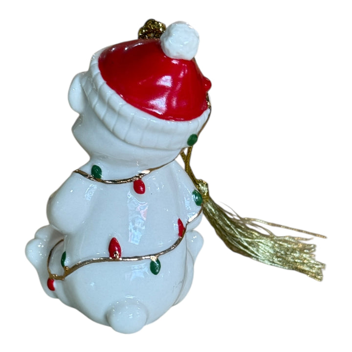 Lenox Teddy Bear Ornament Very Merry Porcelain Christmas Holiday