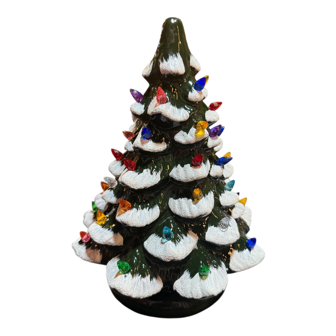 Vermont Country Store Lighted Ceramic Christmas Tree 12"