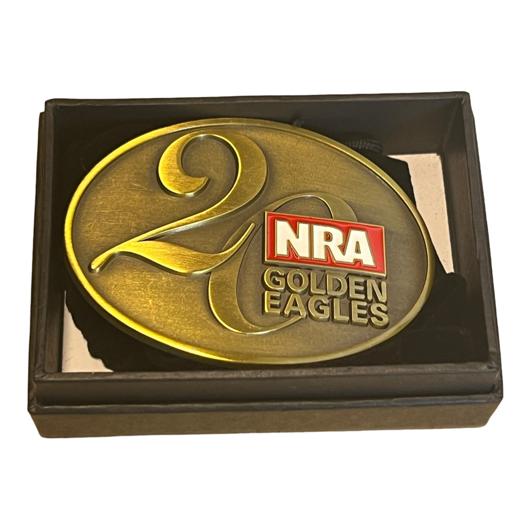 NRA 20 Golden Eagle Belt Buckle