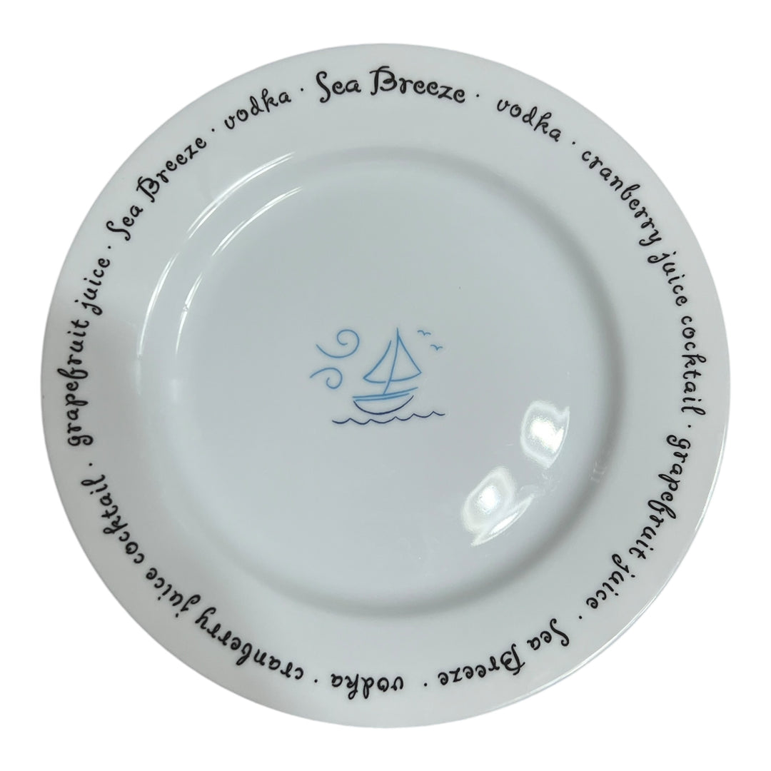 Pottery Barn Bar Lingo Cocktail Plate - Sea Breeze