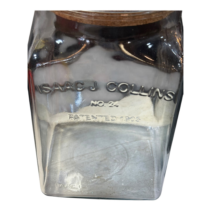 ISAAC J COLLINS #24, Anchor Hocking Heavy Glass Canister / Cookie Jar