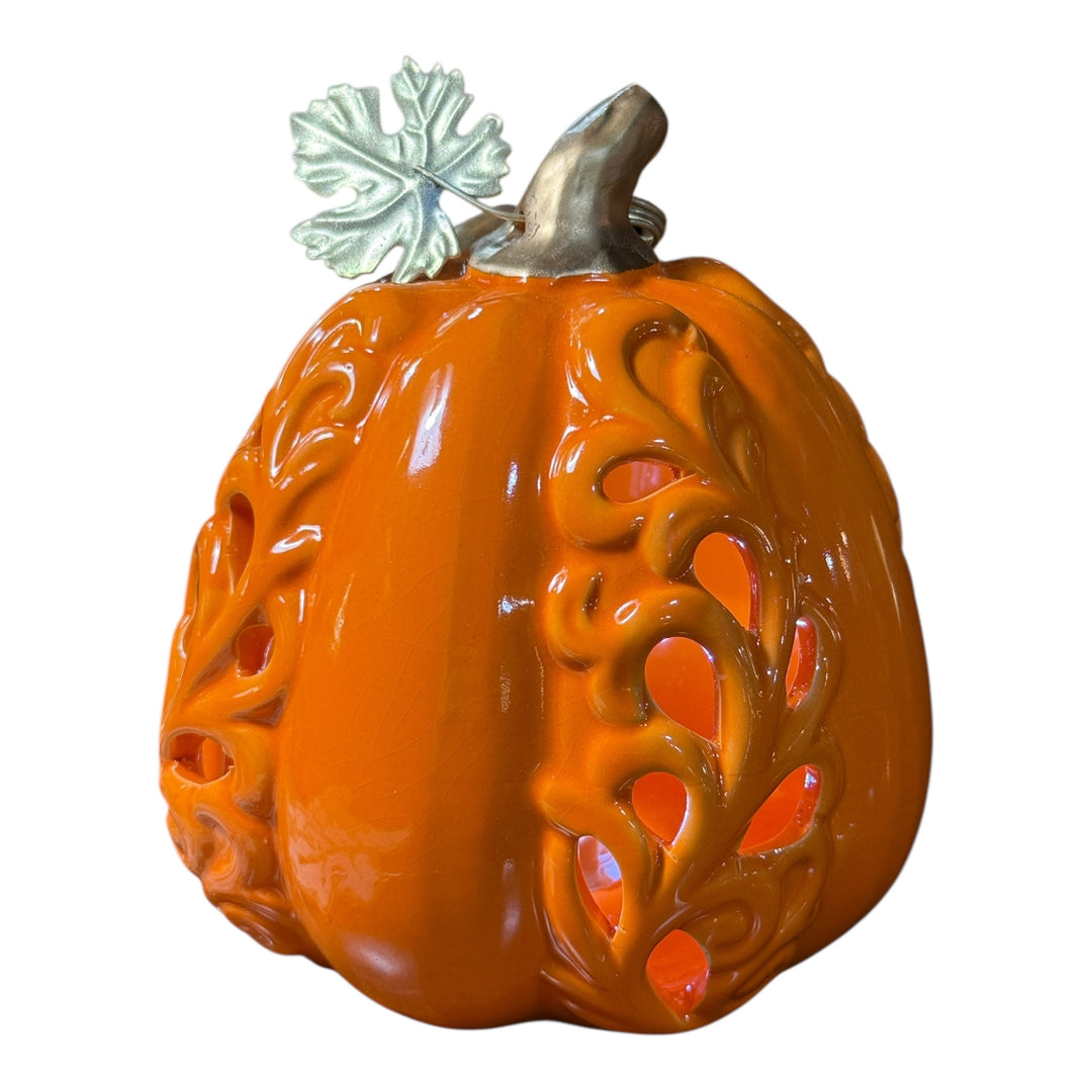 Ceramic Pumpkin LIght Up