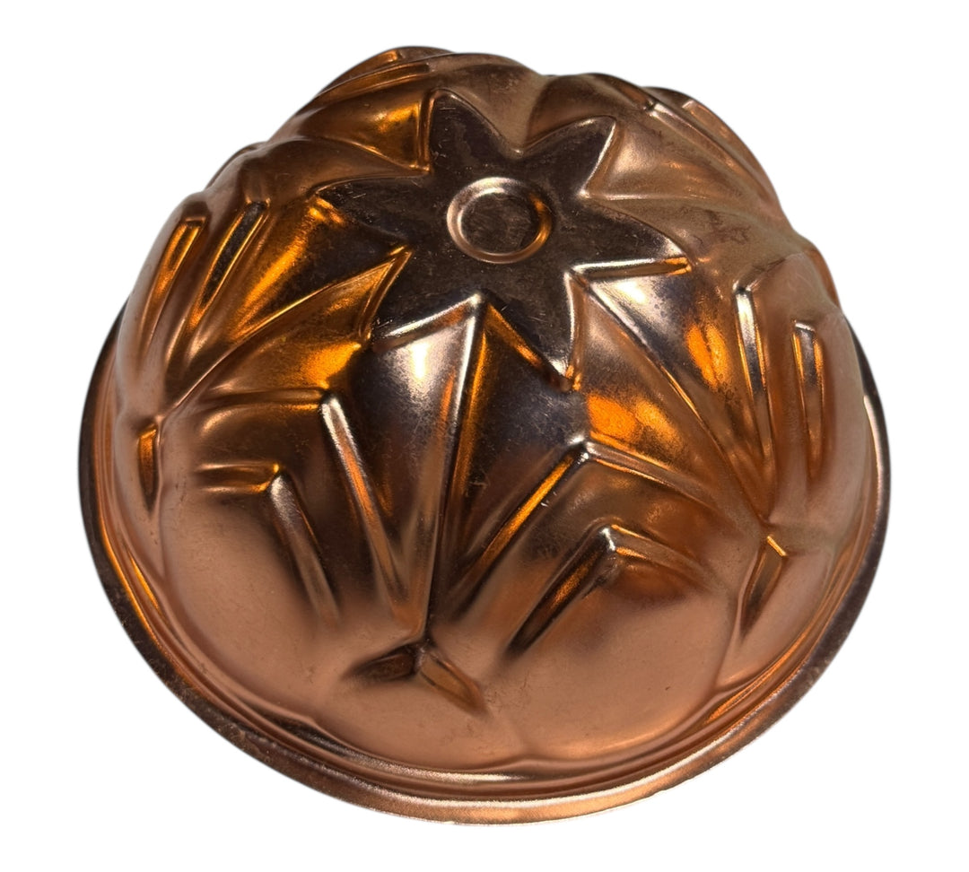 Copper Mold - Vintage Copper FLORAL CHEVRON Cake Mold