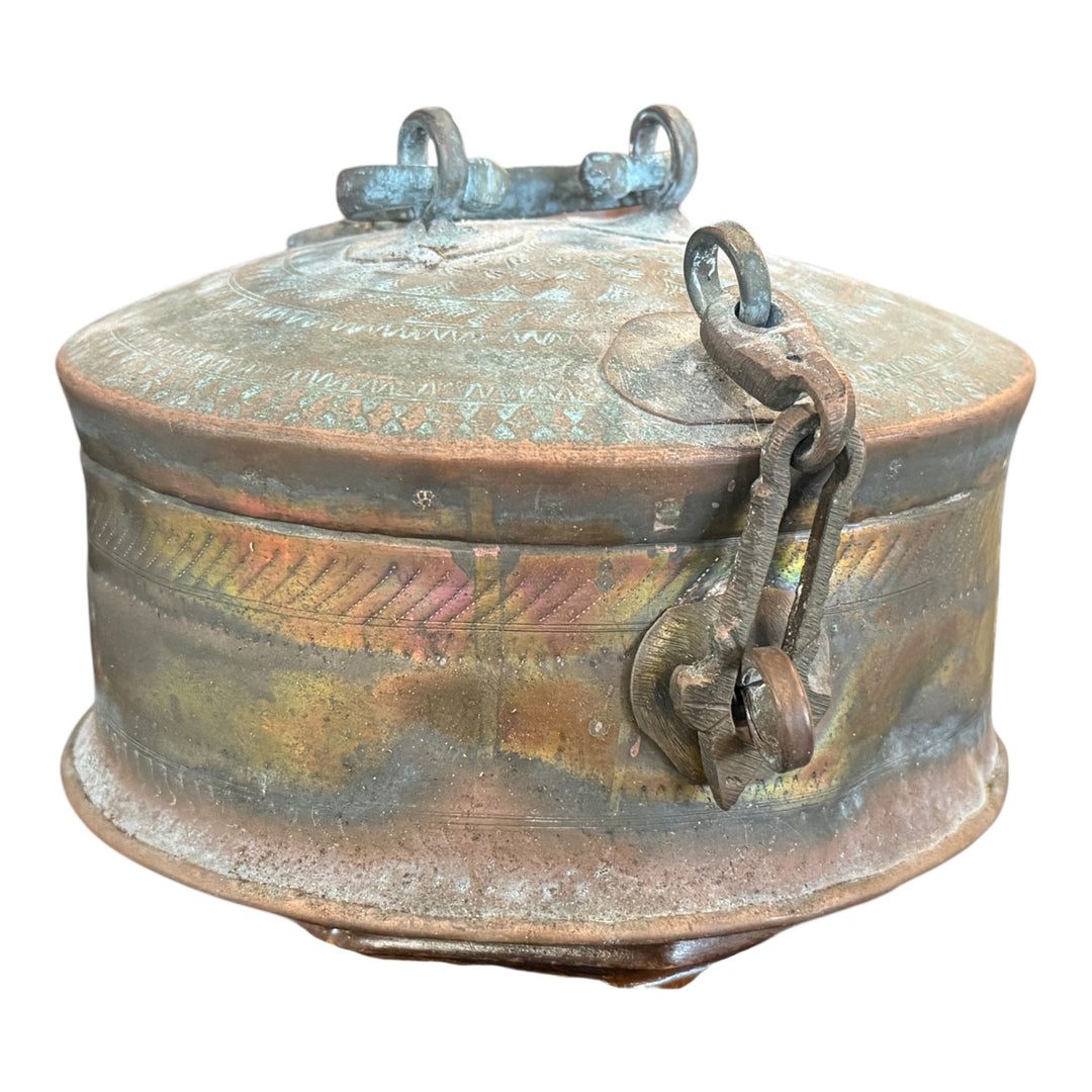 Antique Indian Brass Chapati Box