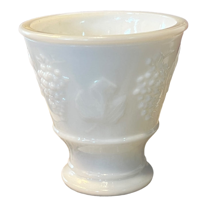 Milk Glass 2965 Grape/Leaf Pattern Vase