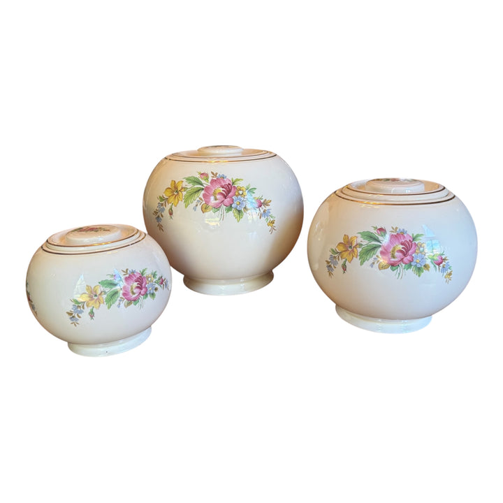 Homer Laughlin Kitchen Kraft Spring Wreath Cookie Jar Set of 3