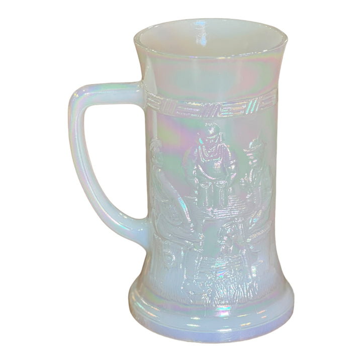 Federal Pearl Luster Milk Glass Mug Tankard Tavern Scene