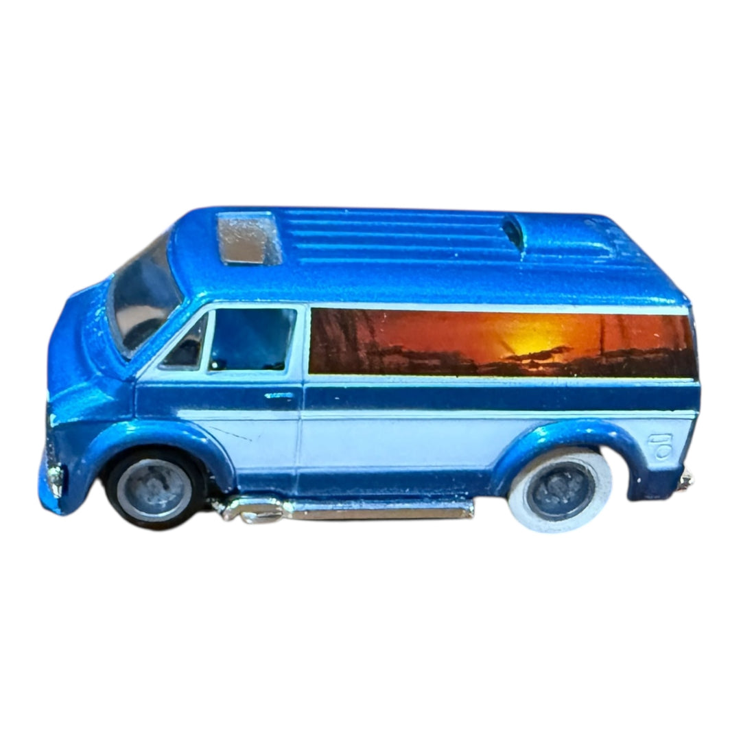 1976 Tyco HP2 Blue Van-tastic #8539 Curve Hugger HO Slot Car