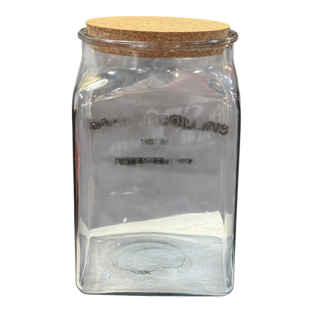 ISAAC J COLLINS #24, Anchor Hocking Heavy Glass Canister / Cookie Jar