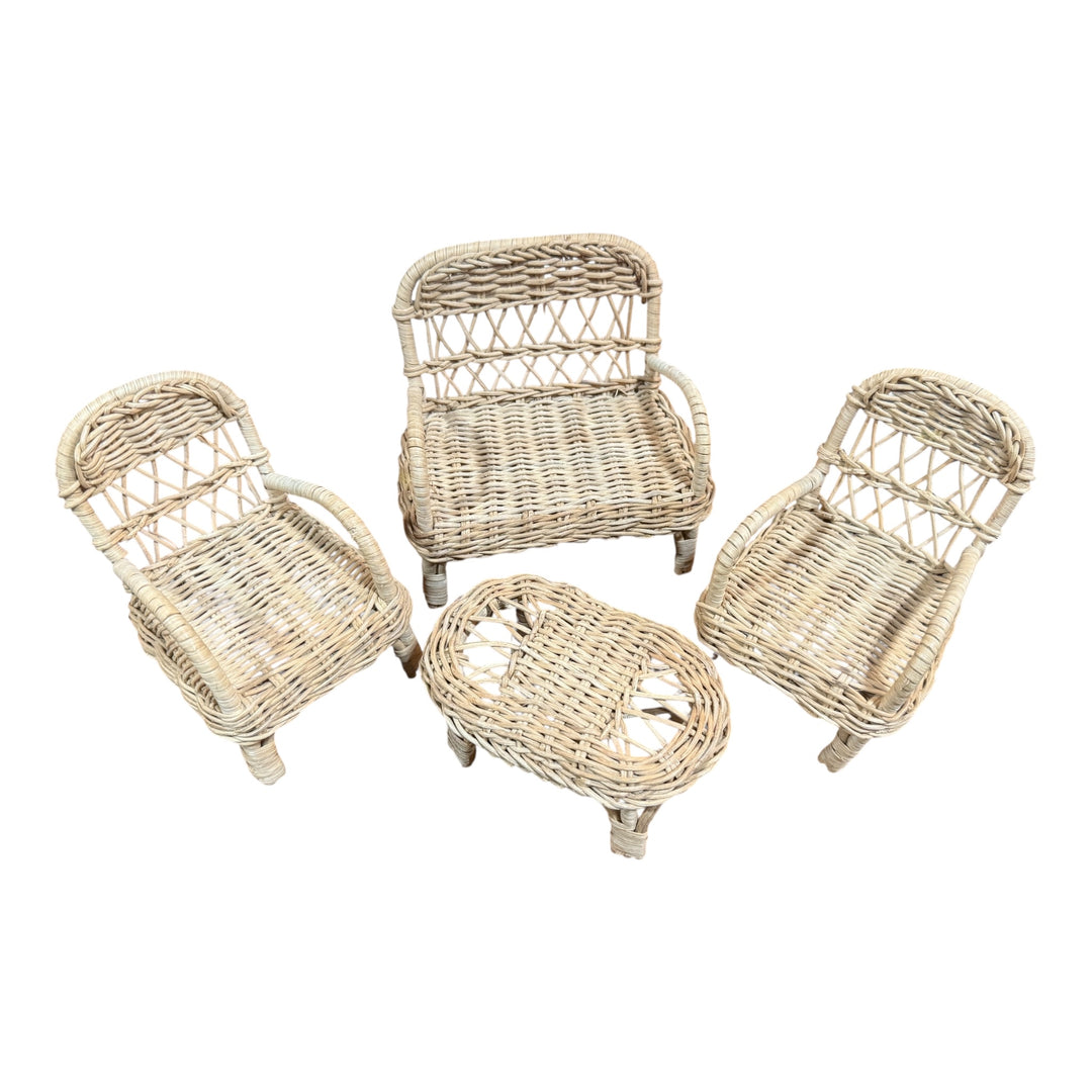 Vintage 4 Piece Wicker Set for Dolls