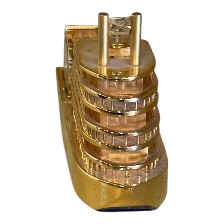 BULOVA Riverboat Mini Clock Metal Gold Tone Vintage