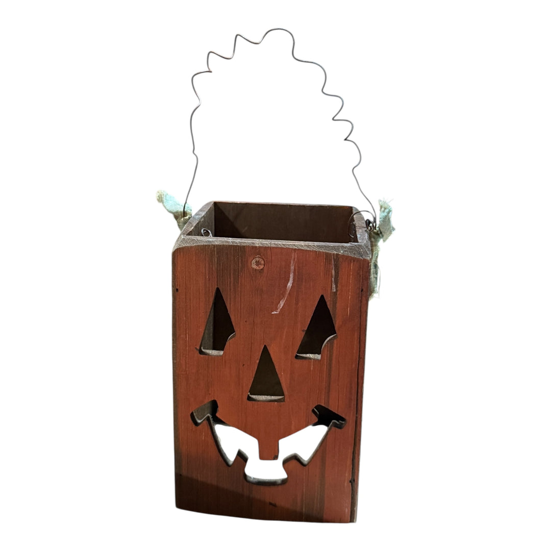 Rustic Wooden Pumpkin Candle Holder
