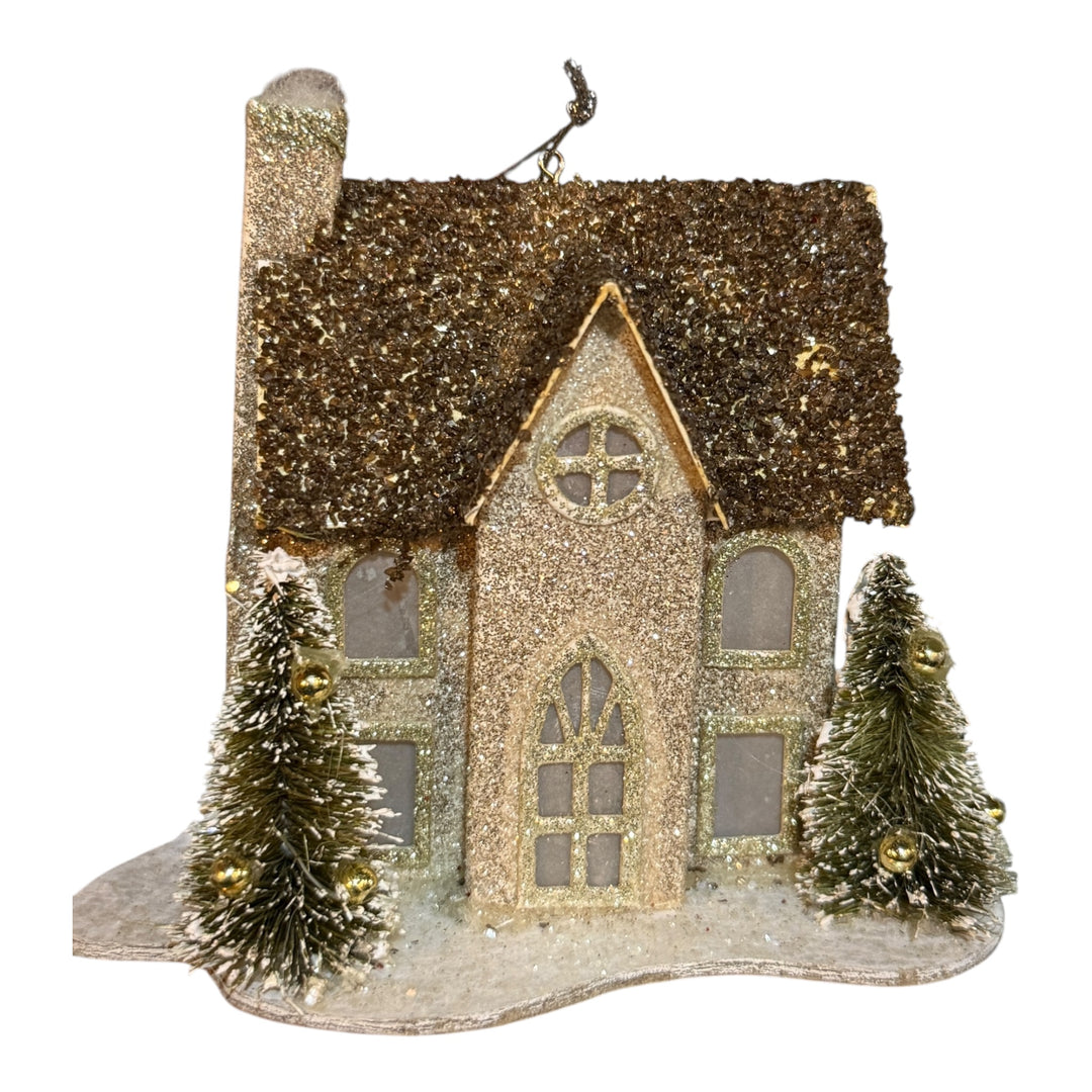Christmas Paper House Ornament - Grey House