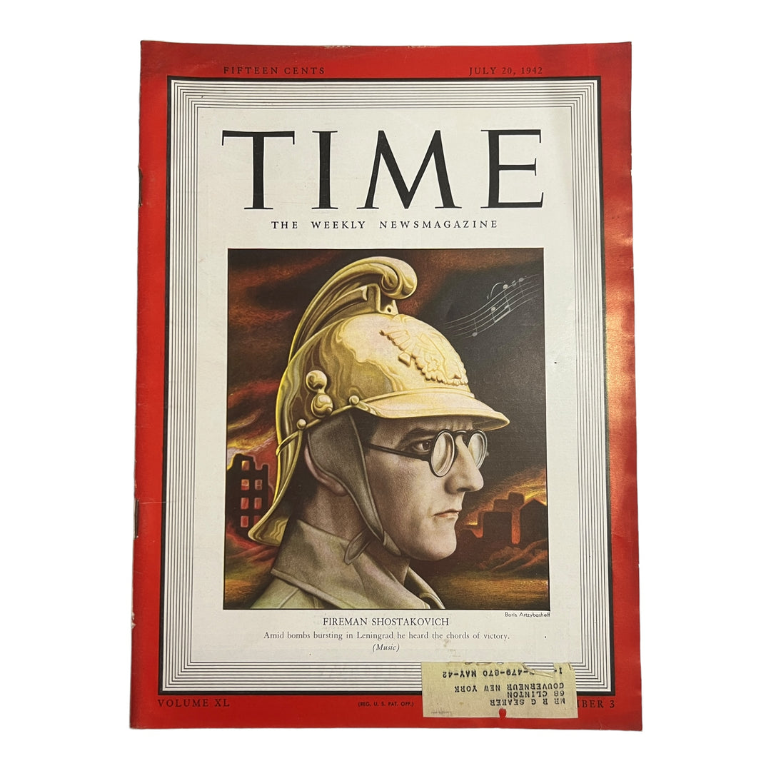 Time Magazine - June 20, 1942  Fireman Shostakovich