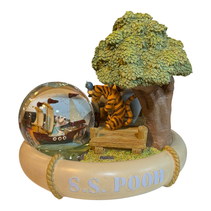 Original S.S. Winnie The Pooh Snow Globe Musical Box Authentic Tigger Piglet Disney Collectibles