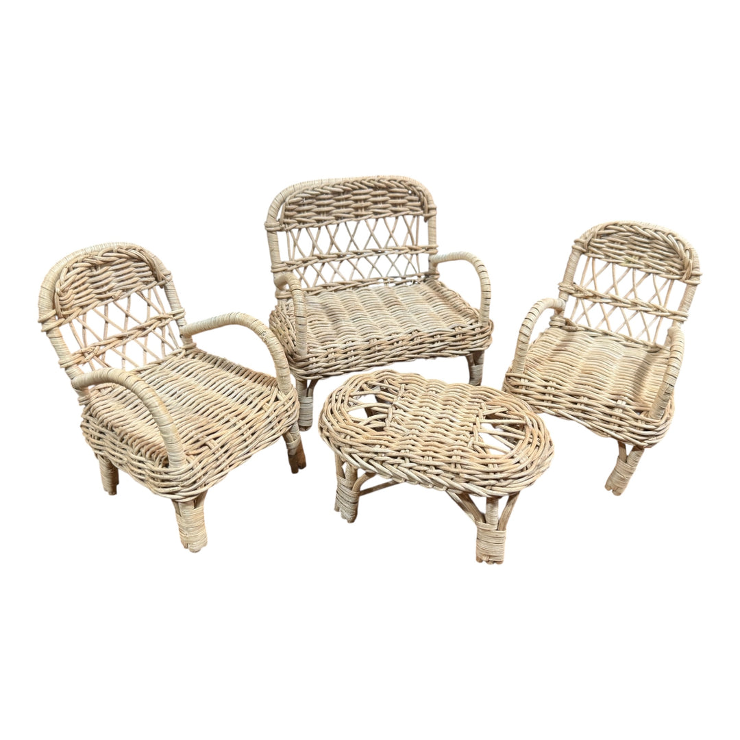 Vintage 4 Piece Wicker Set for Dolls