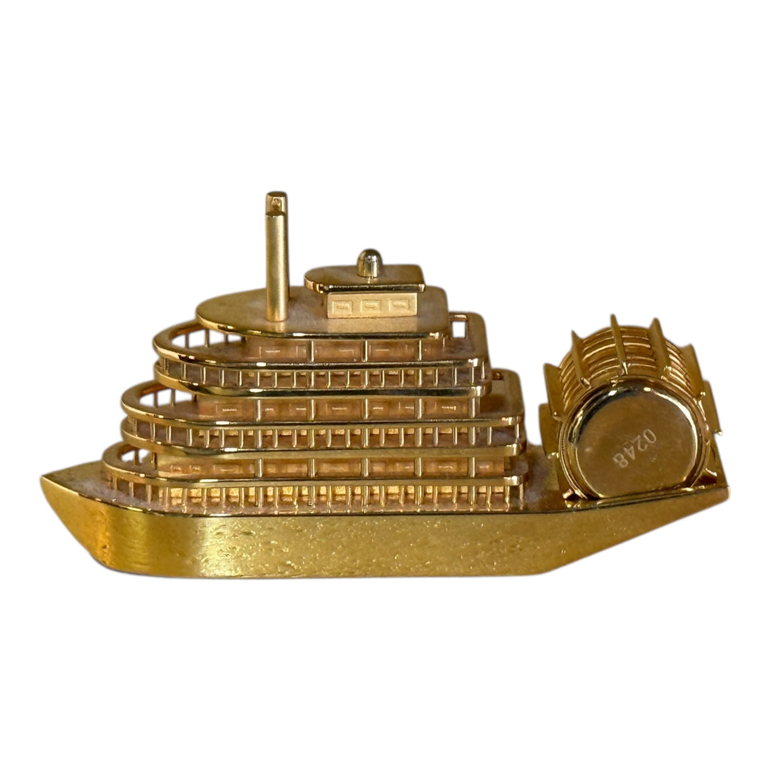 BULOVA Riverboat Mini Clock Metal Gold Tone Vintage