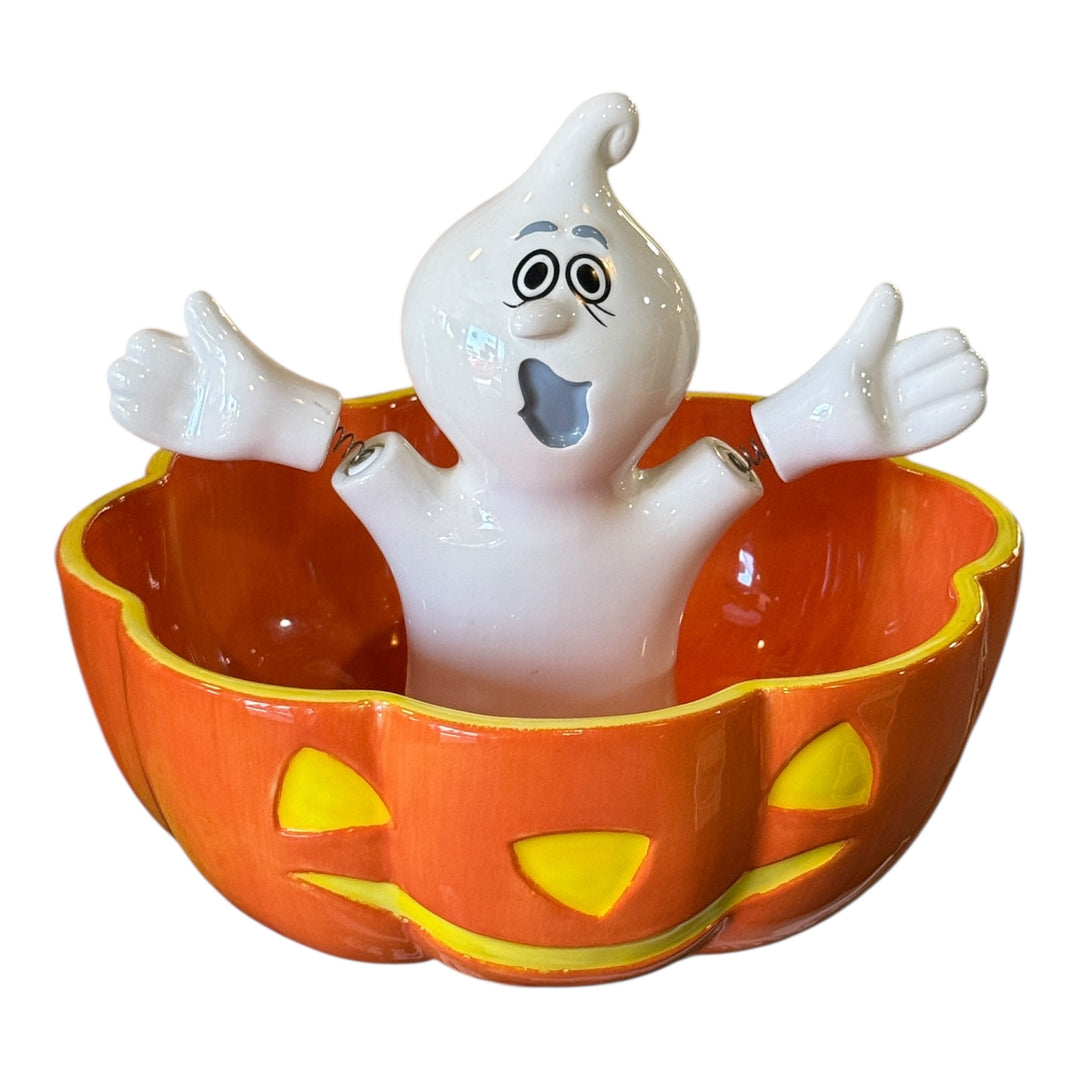 Dept 56 Candy Pumpkin / Ghost Candy Dish