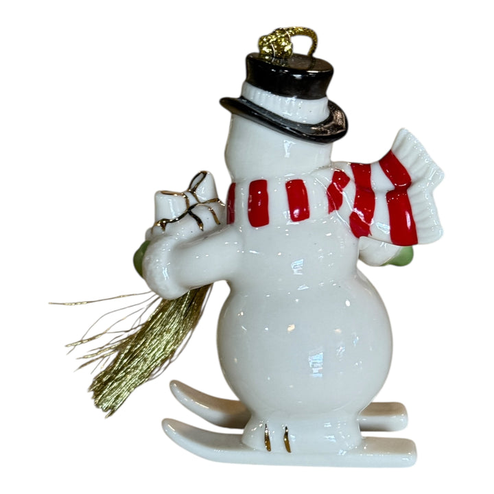 Lenox Very Merry Snowman on Skis Christmas Ornament Porcelain