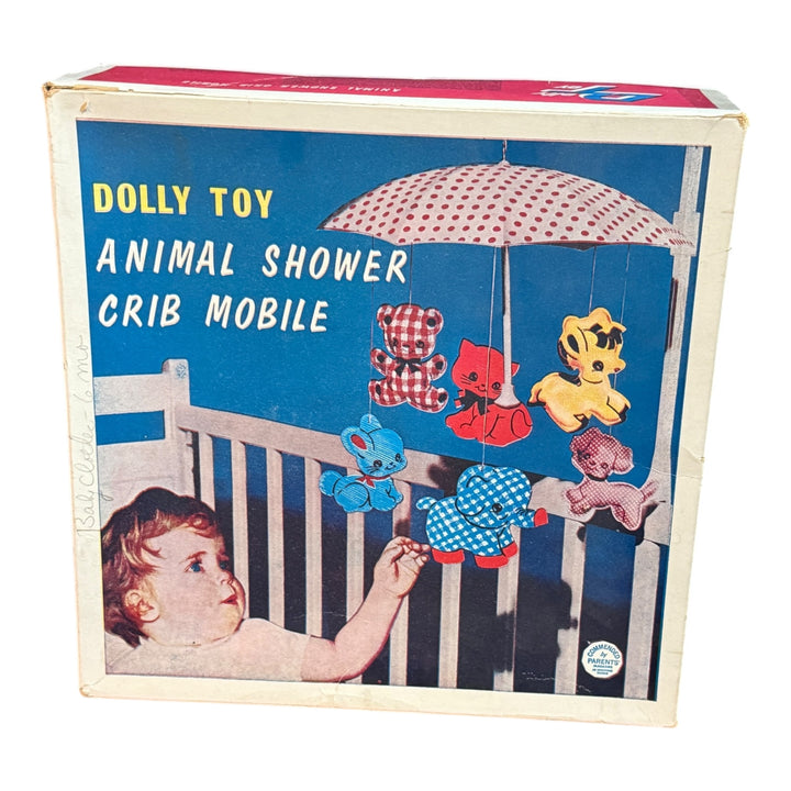 Vintage 1971 Dolly Toy Animal Shower Baby Crib Mobile