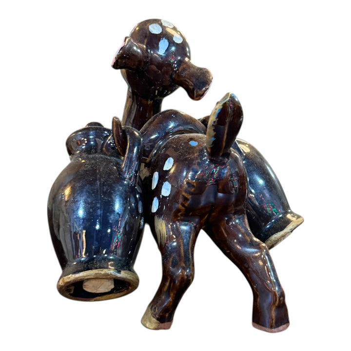 Vintage Ceramic Doe / Deer Salt & Pepper Shakers