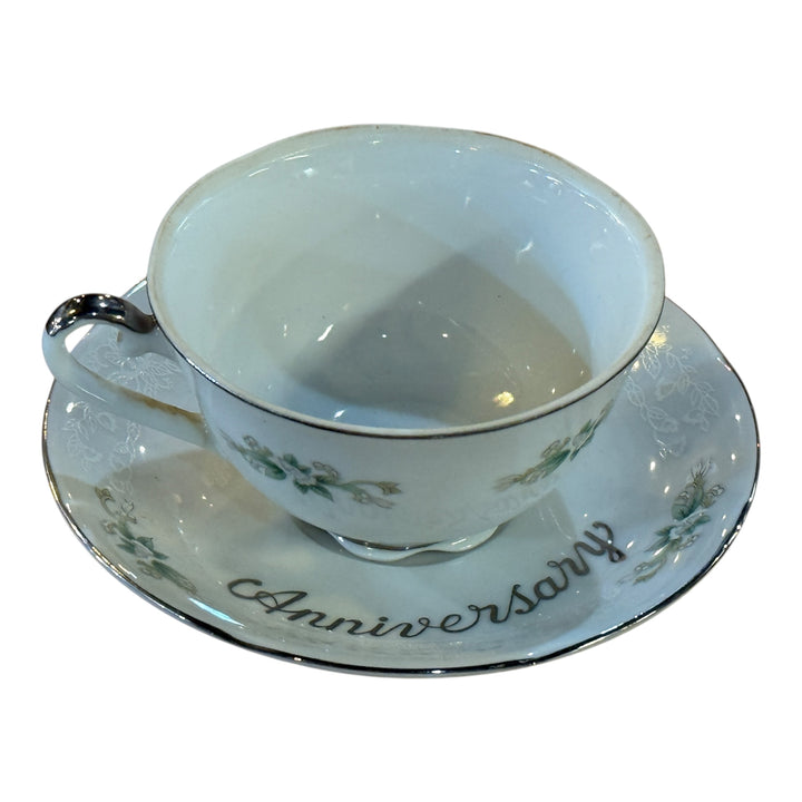 Lefton China 1138 25th Anniversary Teacup & Saucer