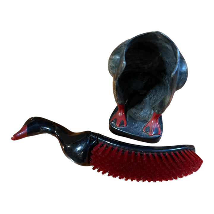 Vintage Goose Holder / Shoe Brush