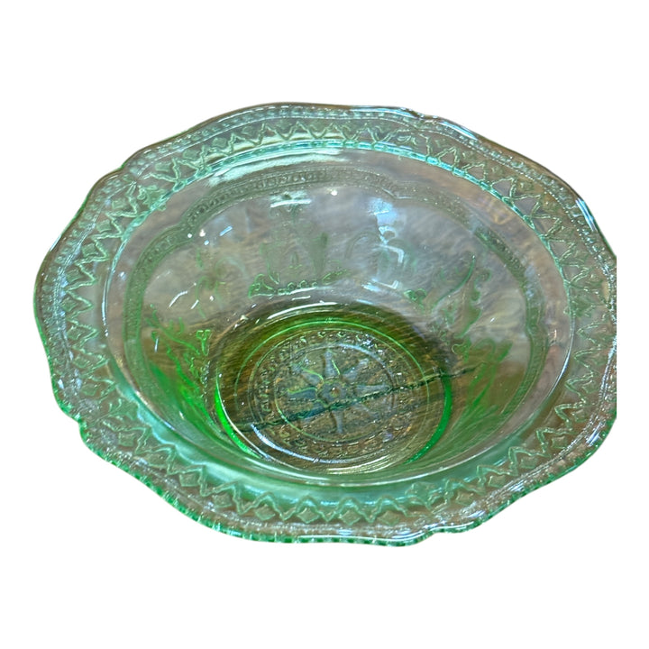 Vintage Patricia Green Uranium Glass Cereal Bowl