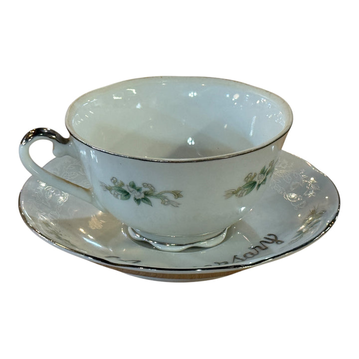 Lefton China 1138 25th Anniversary Teacup & Saucer