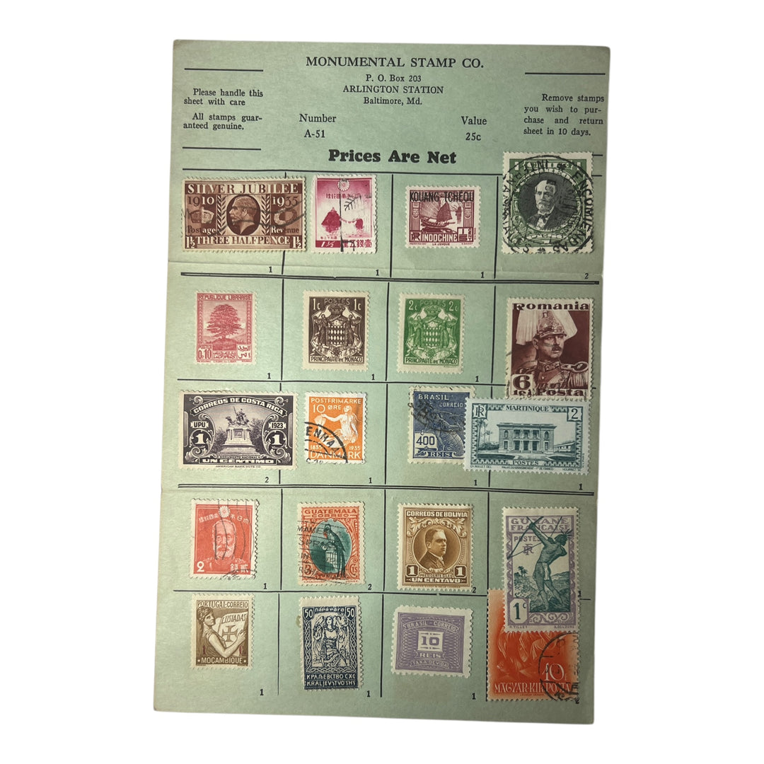 Stamps - Monumental Stamp Co. Number A-51