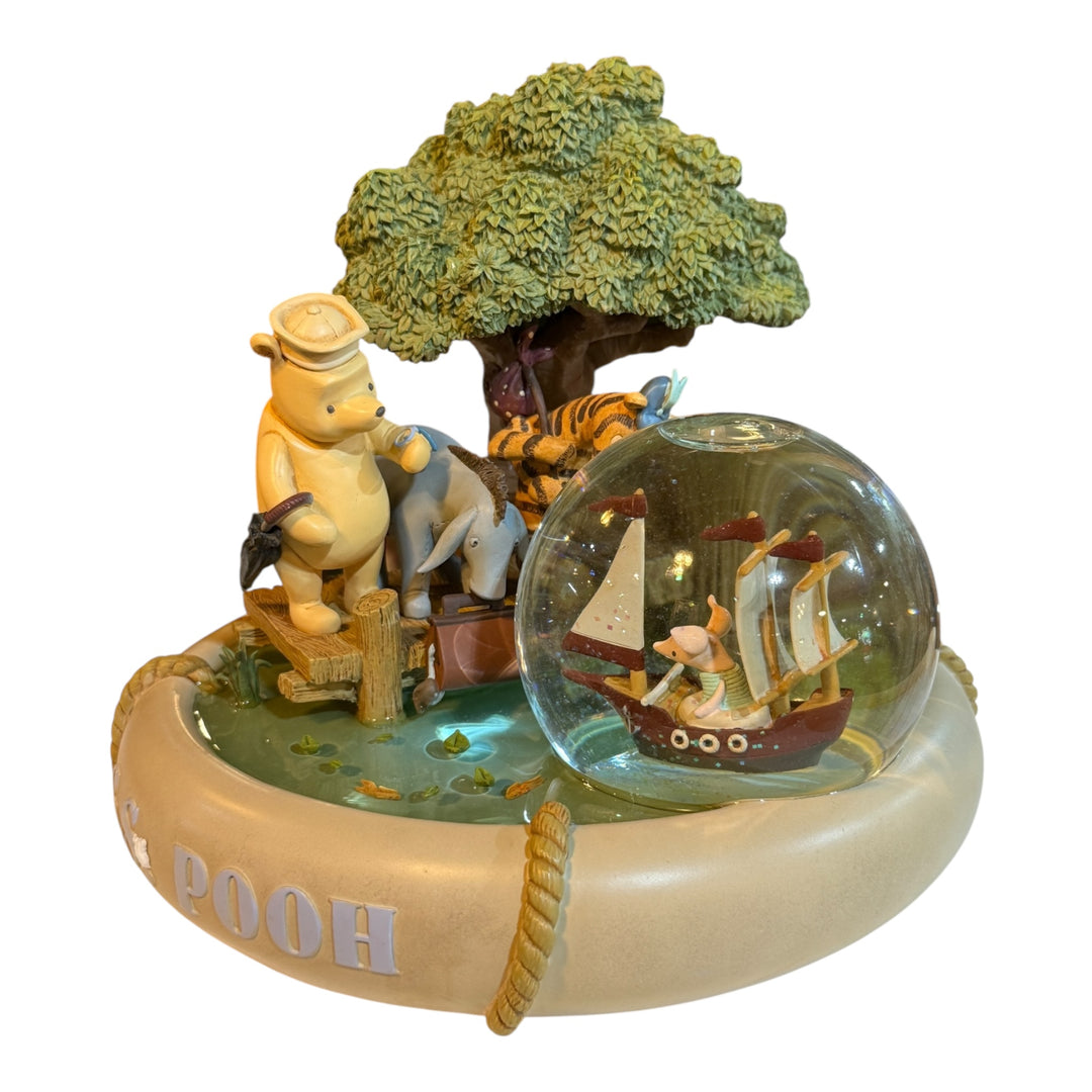 Original S.S. Winnie The Pooh Snow Globe Musical Box Authentic Tigger Piglet Disney Collectibles