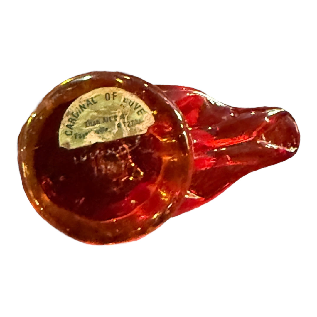 Ruby Red Cardinal of Love Titan Art Glass Bird Signed W. Ward Paperweight