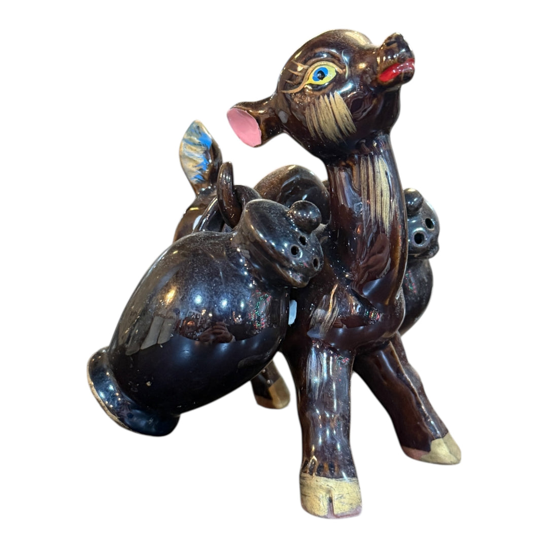 Vintage Ceramic Doe / Deer Salt & Pepper Shakers