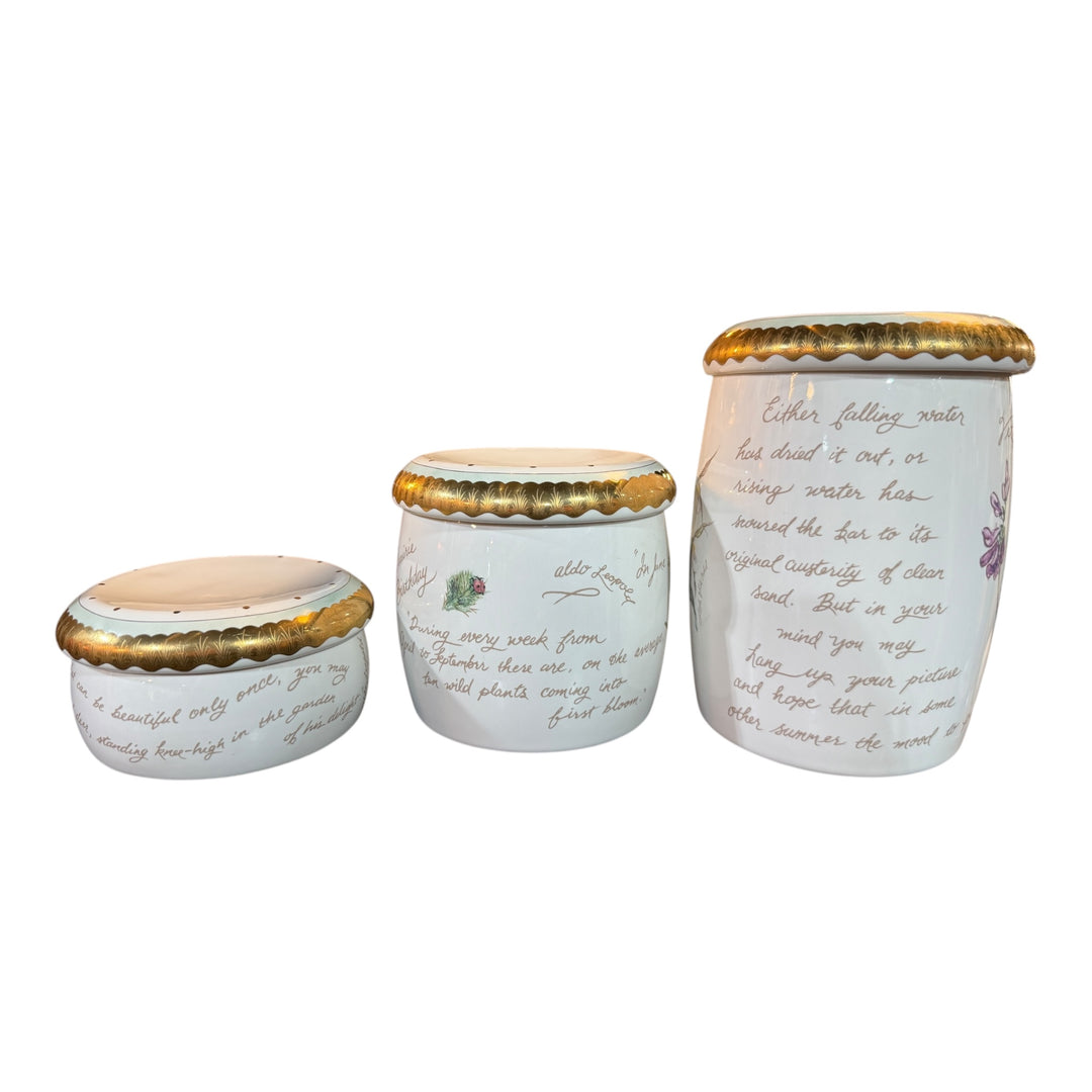 Rare Kohler K-14181-WF Prairie Flowers Canisters