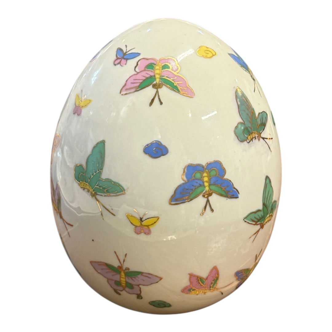 Asian Style Porcelain Butterfly Egg