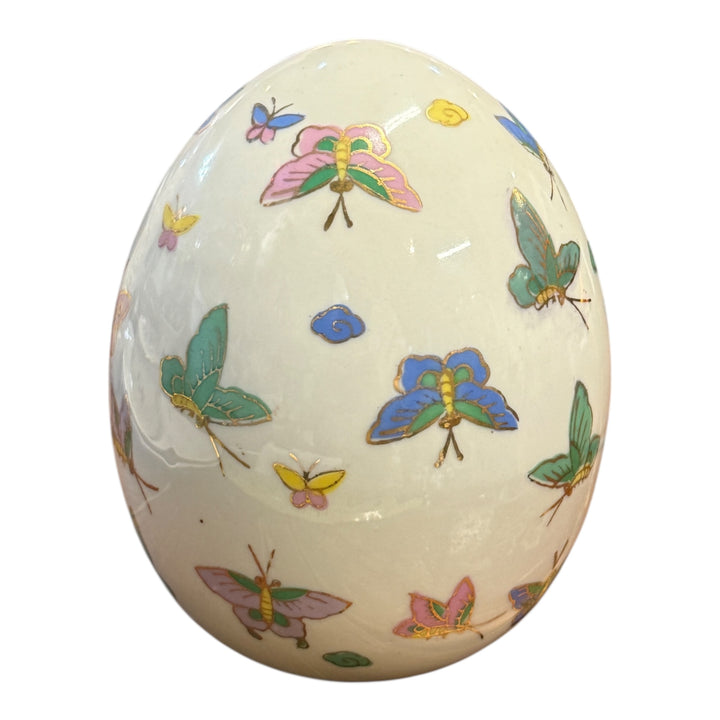 Asian Style Porcelain Butterfly Egg