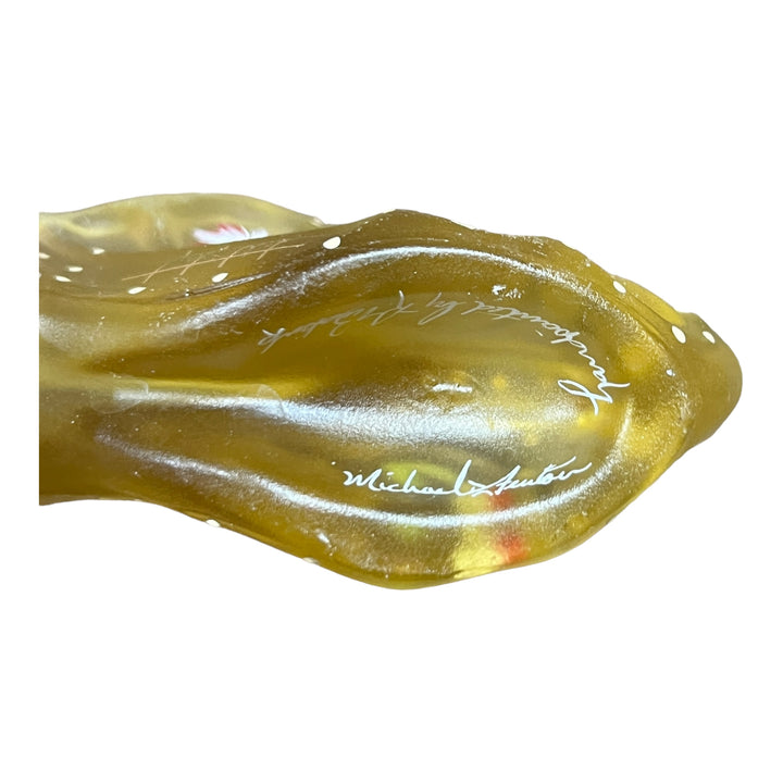 Fenton Shoe / Slipper - Yellow Satin Floral Shoe