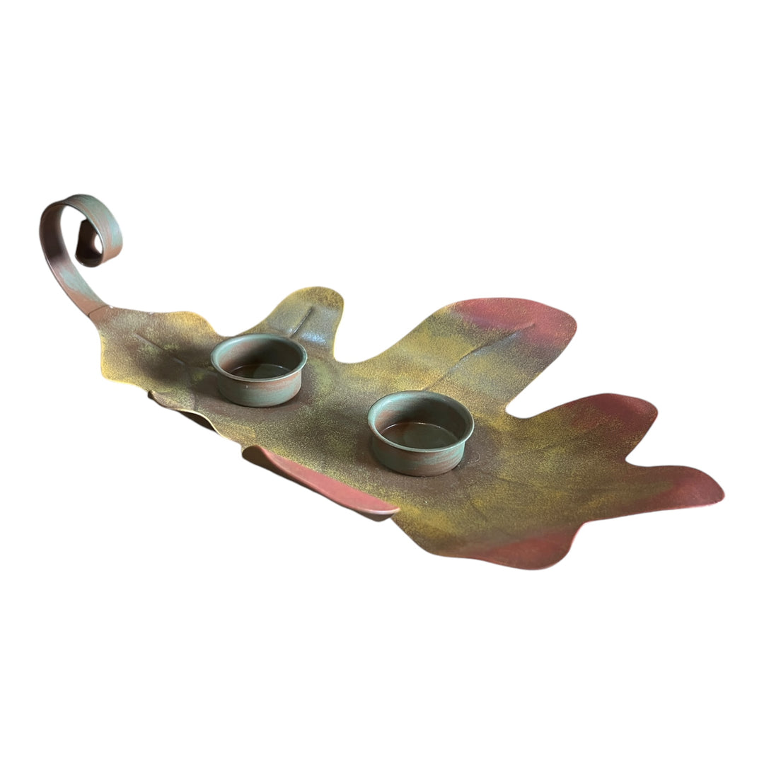 Metal Leaf Tealight Holder