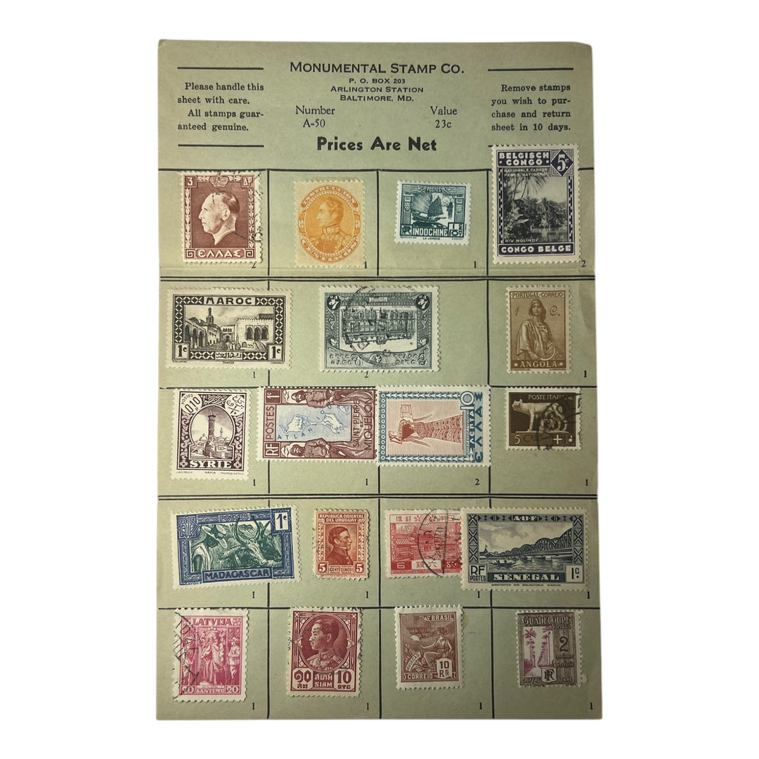 Stamps - Monumental Stamp Co. Number A-50