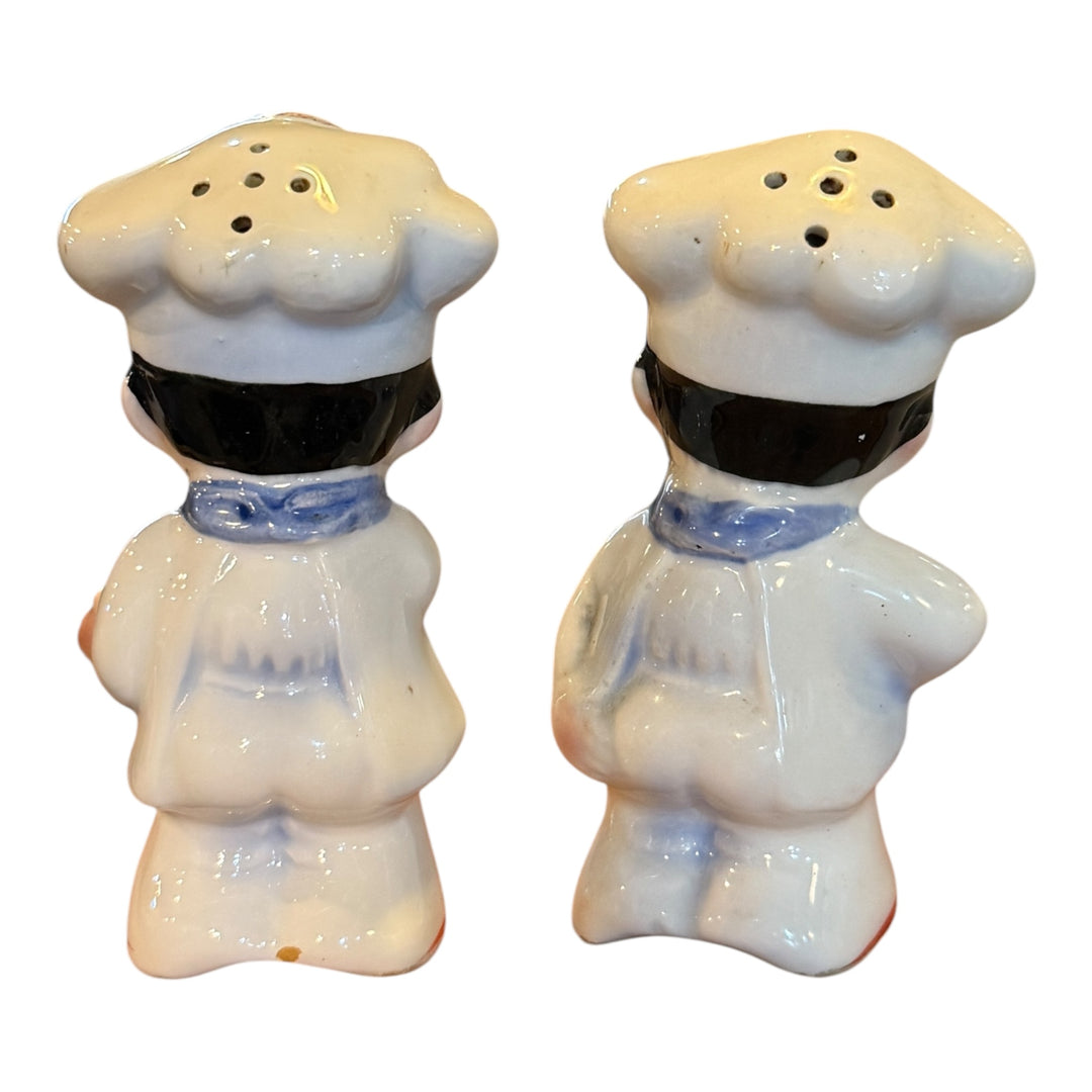 Ceramic Tappan Chefs Boys Salt & Pepper Shaker Japan From 1950’s