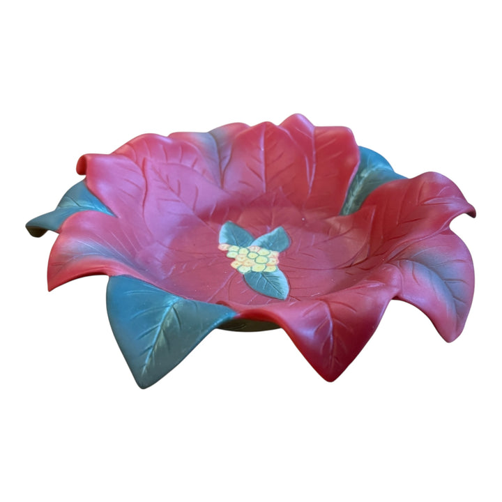 Partylite Poinsettia Candle Holder  Bisque