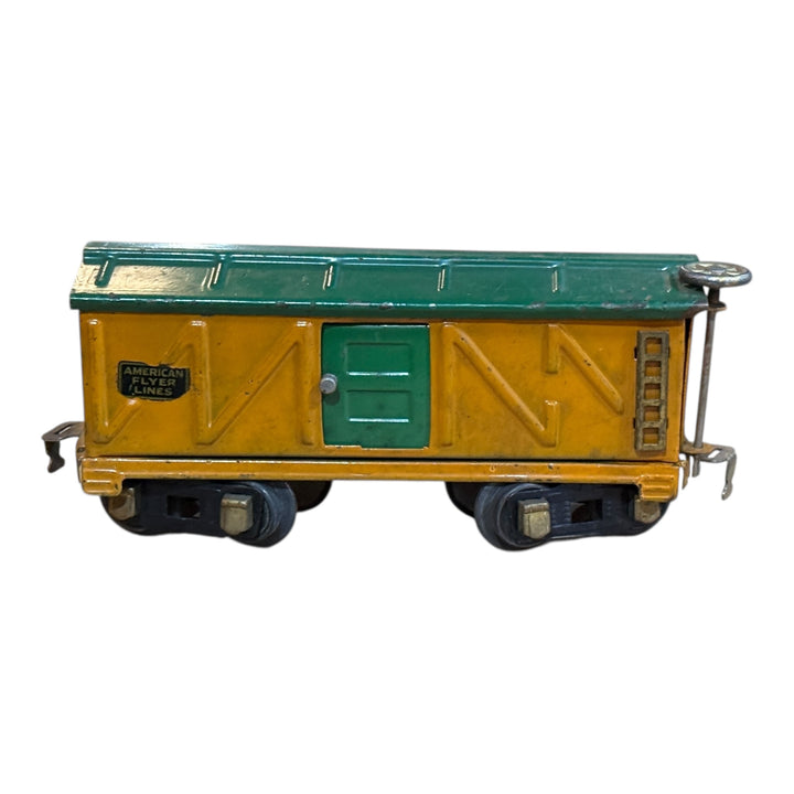 Trains - American Flyer Lines O Gauge Prewar Tin Litho Metal Freight Train Box Car 3208