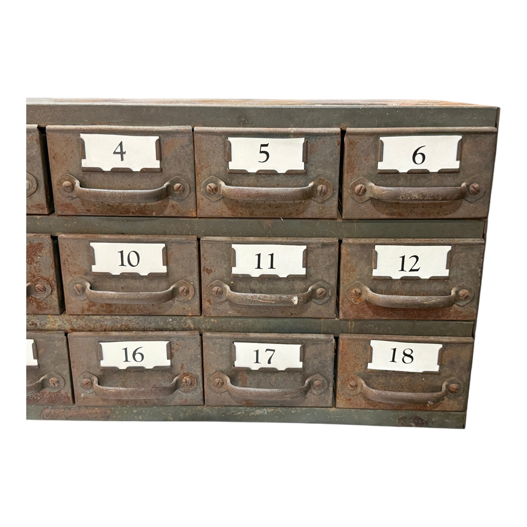Original 1940s Vintage American Industrial Metal Equipto Multi-Drawer Storage Cabinet  PICKUP ONLY