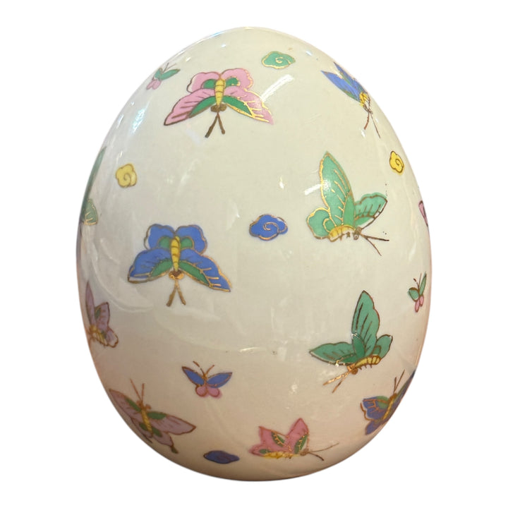 Asian Style Porcelain Butterfly Egg