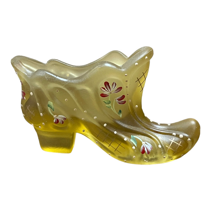 Fenton Shoe / Slipper - Yellow Satin Floral Shoe