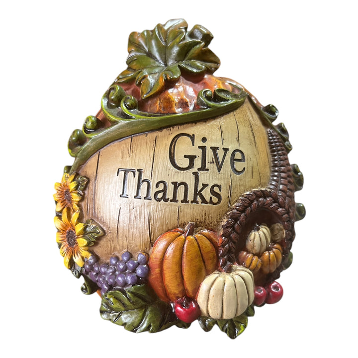 Give Thanks Resin Pumpkin