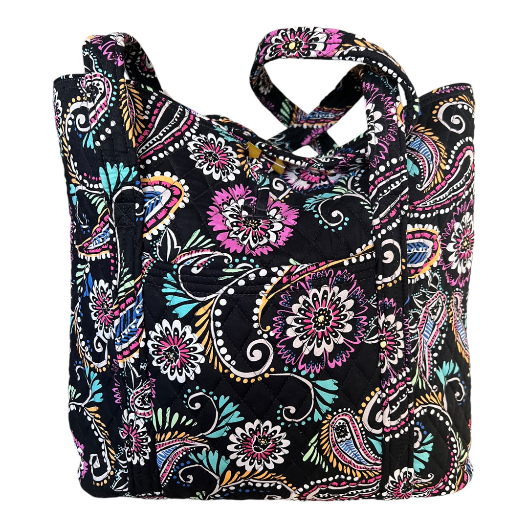 Vera Bradley Bandana Swirl Iconic Large Tote Bag Black Paisley