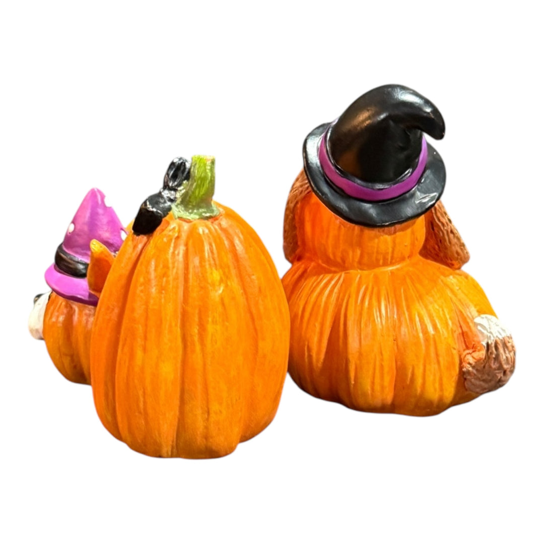 Halloween Resin Dog Statue Pair