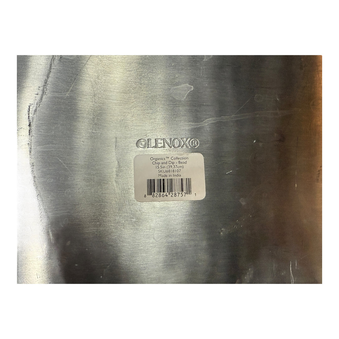 Lenox Organics Beaded Aluminum Large Serving Tray