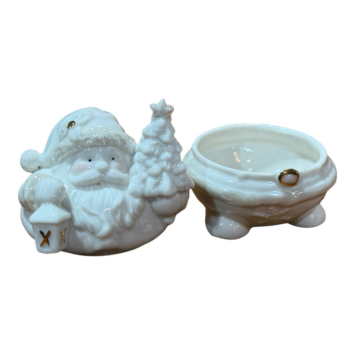 Lenox Covered Trinket Box Santa Christmas Holiday